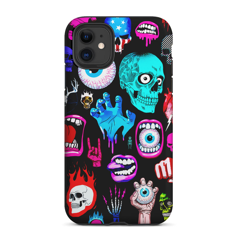 Hand Drawn Halloween Doodles 2 in 1 Tough Phone Case