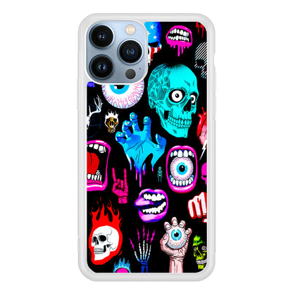 Hand Drawn Halloween Doodles 2D Rubber Phone Case