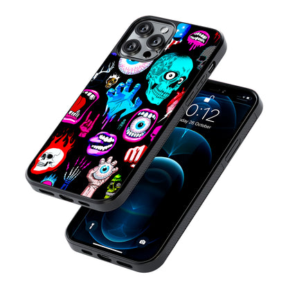 Hand Drawn Halloween Doodles 2D Rubber Phone Case