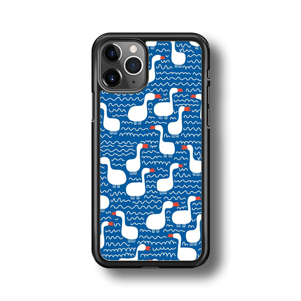 Hand Draw Swan Patern iPhone 11 Pro Case-Oxvistore