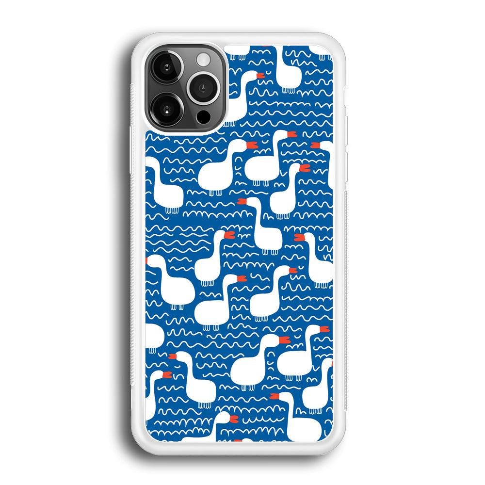 Hand Draw Swan Patern iPhone 12 Pro Max Case-Oxvistore