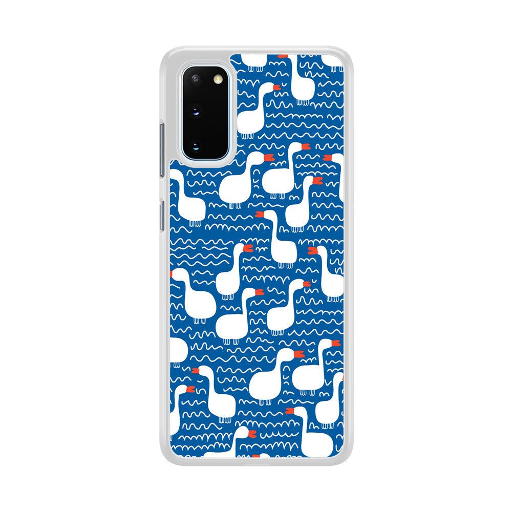 Hand Draw Swan Patern Samsung Galaxy S20 Case-Oxvistore