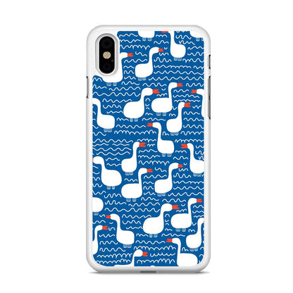 Hand Draw Swan Patern iPhone X Case-Oxvistore