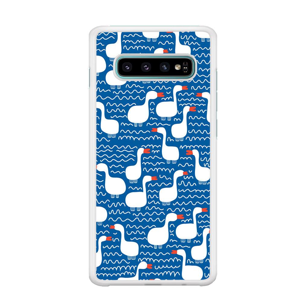 Hand Draw Swan Patern Samsung Galaxy S10 Plus Case-Oxvistore