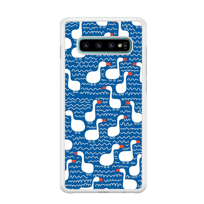 Hand Draw Swan Patern Samsung Galaxy S10 Plus Case-Oxvistore