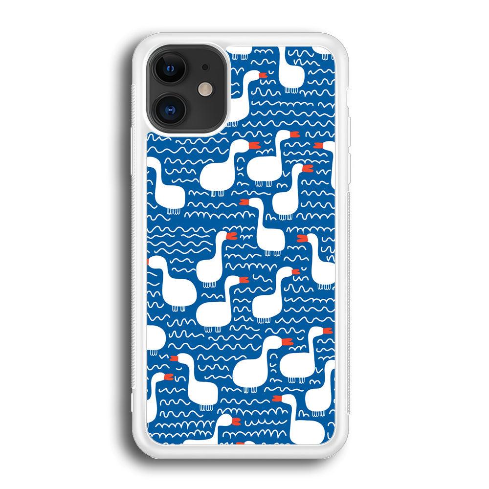 Hand Draw Swan Patern iPhone 12 Case-Oxvistore