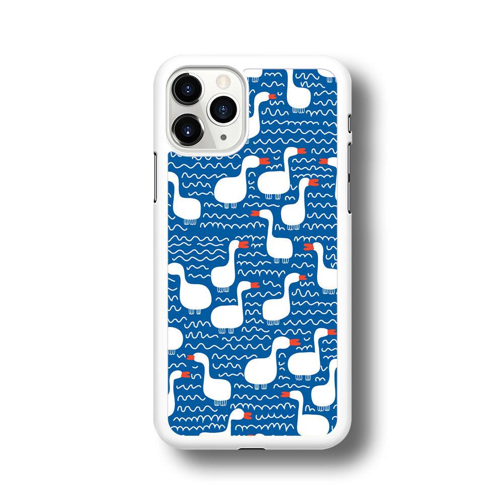 Hand Draw Swan Patern iPhone 11 Pro Max Case-Oxvistore