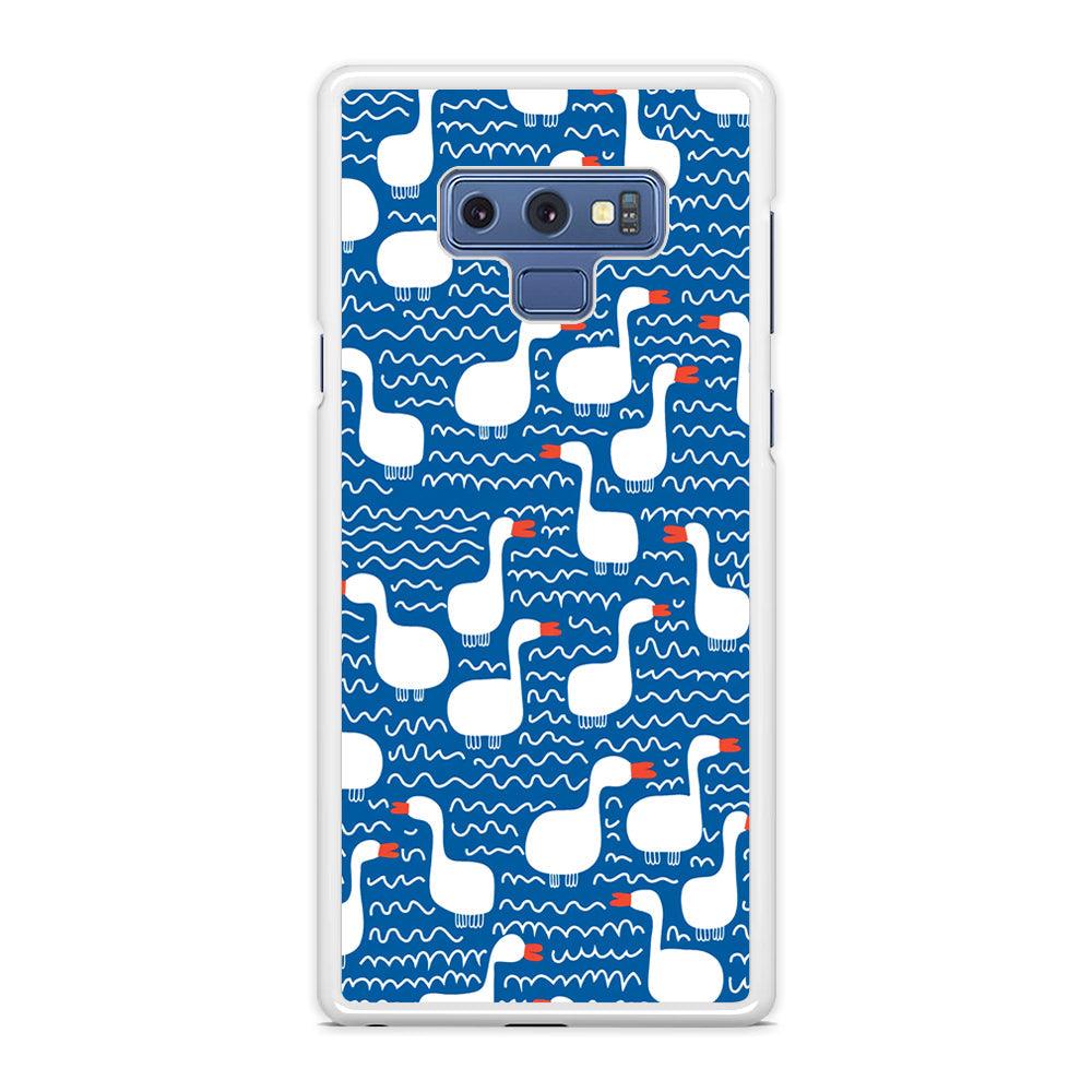 Hand Draw Swan Patern Samsung Galaxy Note 9 Case-Oxvistore