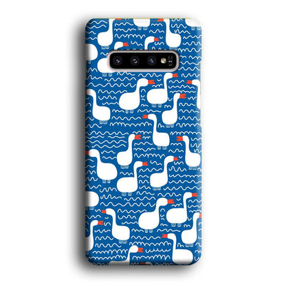 Hand Draw Swan Patern Samsung Galaxy S10 Plus Case-Oxvistore