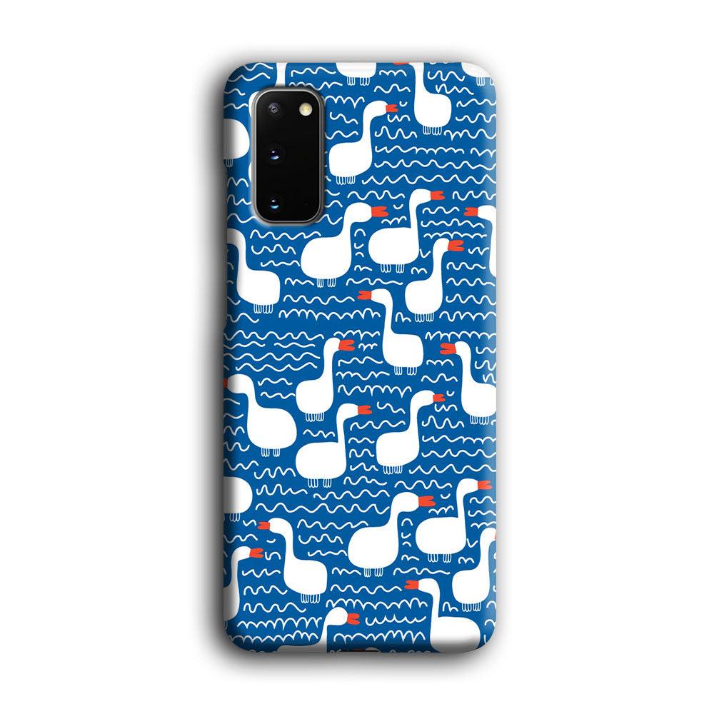 Hand Draw Swan Patern Samsung Galaxy S20 Case-Oxvistore