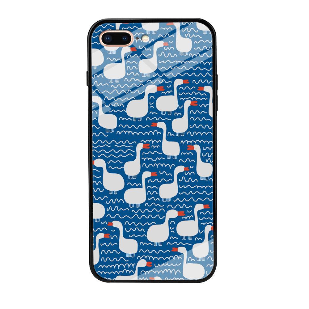 Hand Draw Swan Patern iPhone 8 Plus Case-Oxvistore