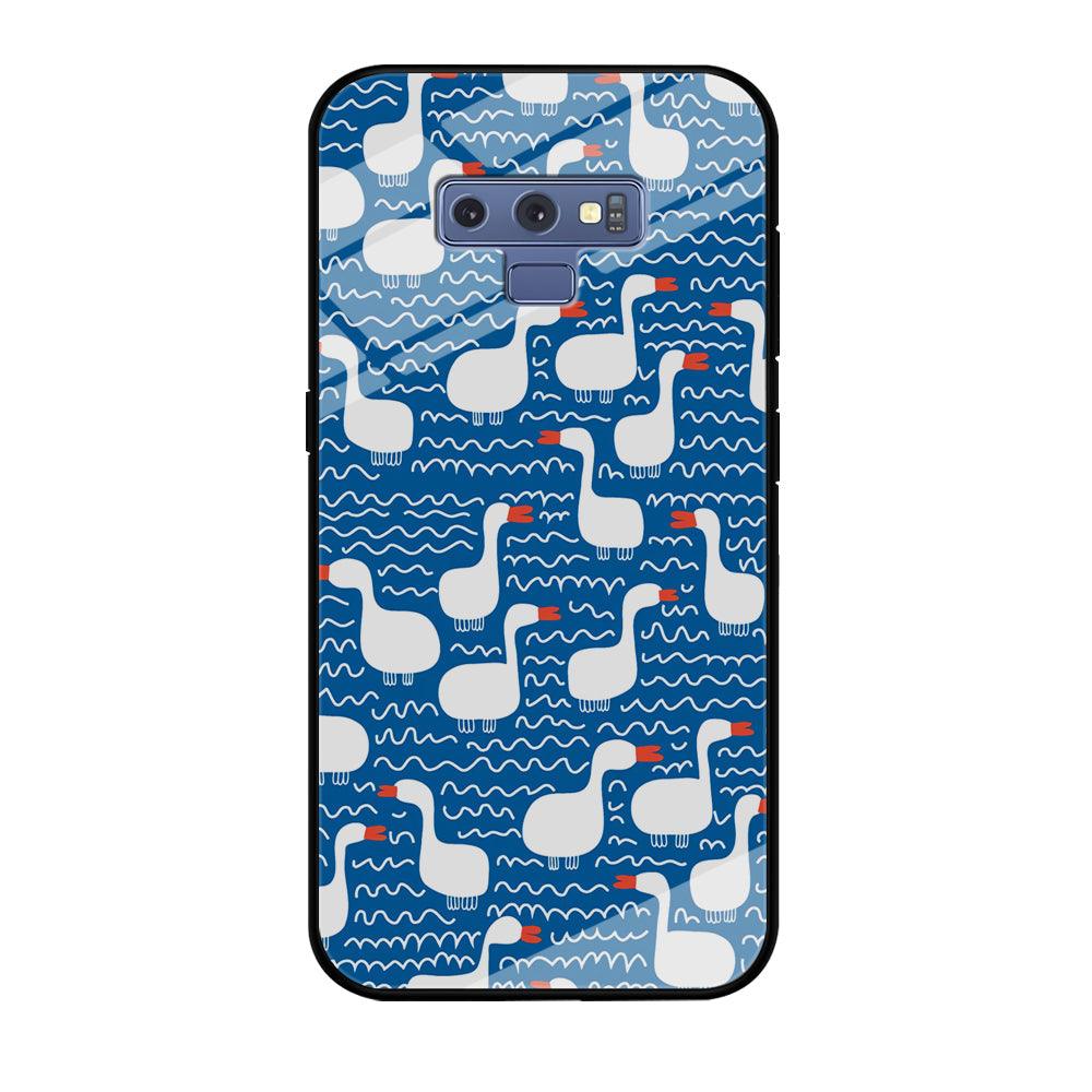 Hand Draw Swan Patern Samsung Galaxy Note 9 Case-Oxvistore