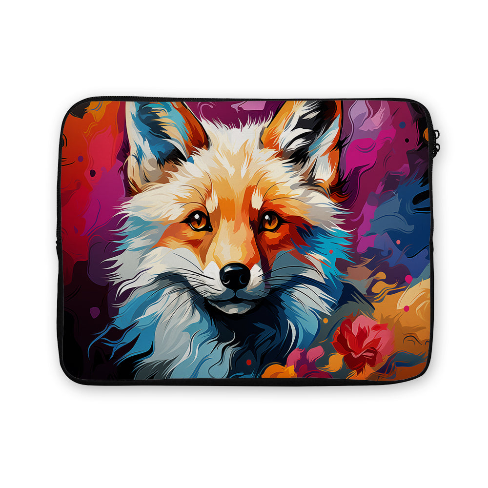 Happy Colorful Fox Laptop Sleeve Protective Cover