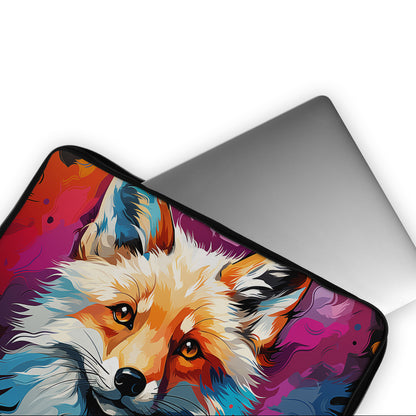 Happy Colorful Fox Laptop Sleeve Protective Cover