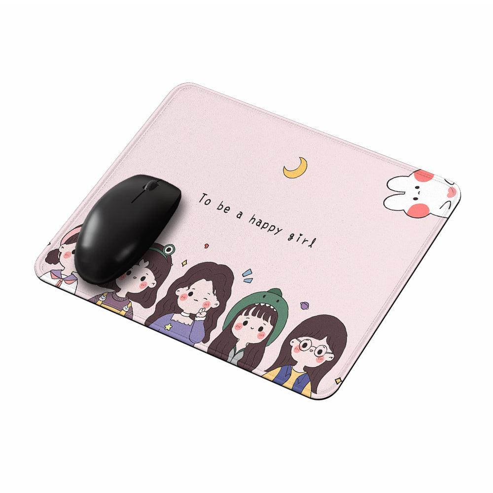 Happy Girl Cute Cartoon Mouse Pads-Oxvistore