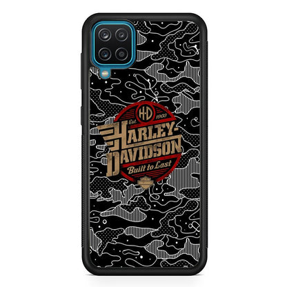 Harley Davidson B&W Camouflage Samsung Galaxy A12 Case-Oxvistore