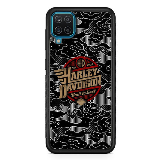 Harley Davidson B&W Camouflage Samsung Galaxy A12 Case-Oxvistore