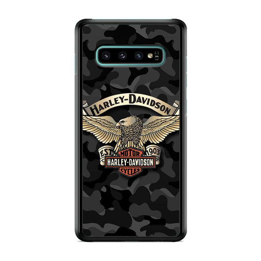 Harley Davidson Black Camoflage Samsung Galaxy S10 Plus Case-Oxvistore