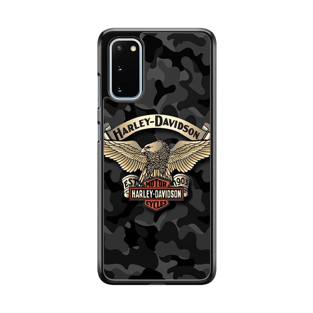 Harley Davidson Black Camoflage Samsung Galaxy S20 Case-Oxvistore