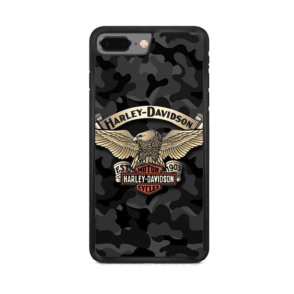 Harley Davidson Black Camoflage iPhone 8 Plus Case-Oxvistore