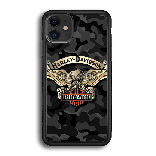 Harley Davidson Black Camoflage iPhone 12 Case-Oxvistore