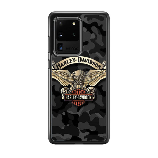 Harley Davidson Black Camoflage Samsung Galaxy S20 Ultra Case-Oxvistore