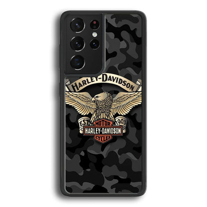 Harley Davidson Black Camoflage Samsung Galaxy S21 Ultra Case-Oxvistore