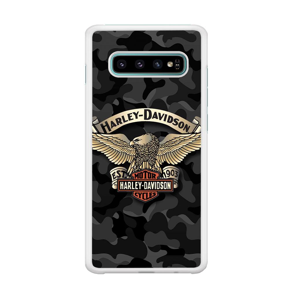 Harley Davidson Black Camoflage Samsung Galaxy S10 Case-Oxvistore