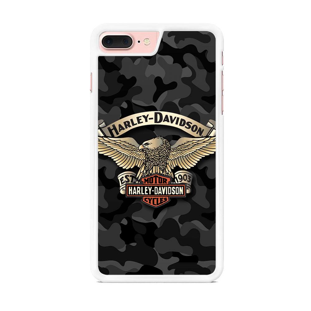 Harley Davidson Black Camoflage iPhone 8 Plus Case-Oxvistore