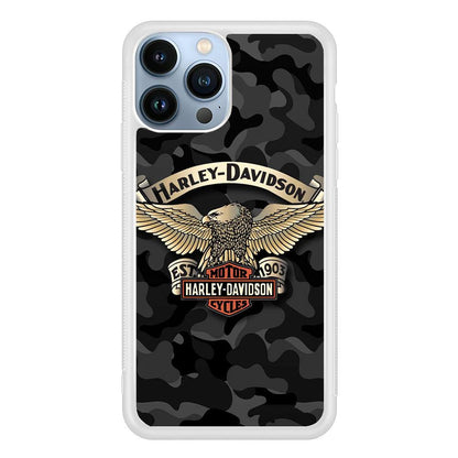 Harley Davidson Black Camoflage iPhone 14 Pro Max Case-Oxvistore