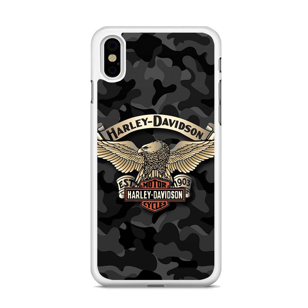 Harley Davidson Black Camoflage iPhone XS Case-Oxvistore