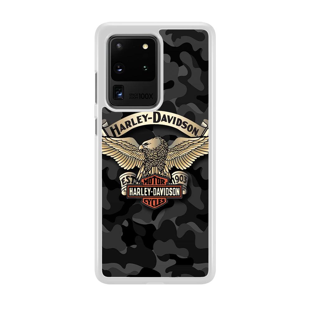 Harley Davidson Black Camoflage Samsung Galaxy S20 Ultra Case-Oxvistore