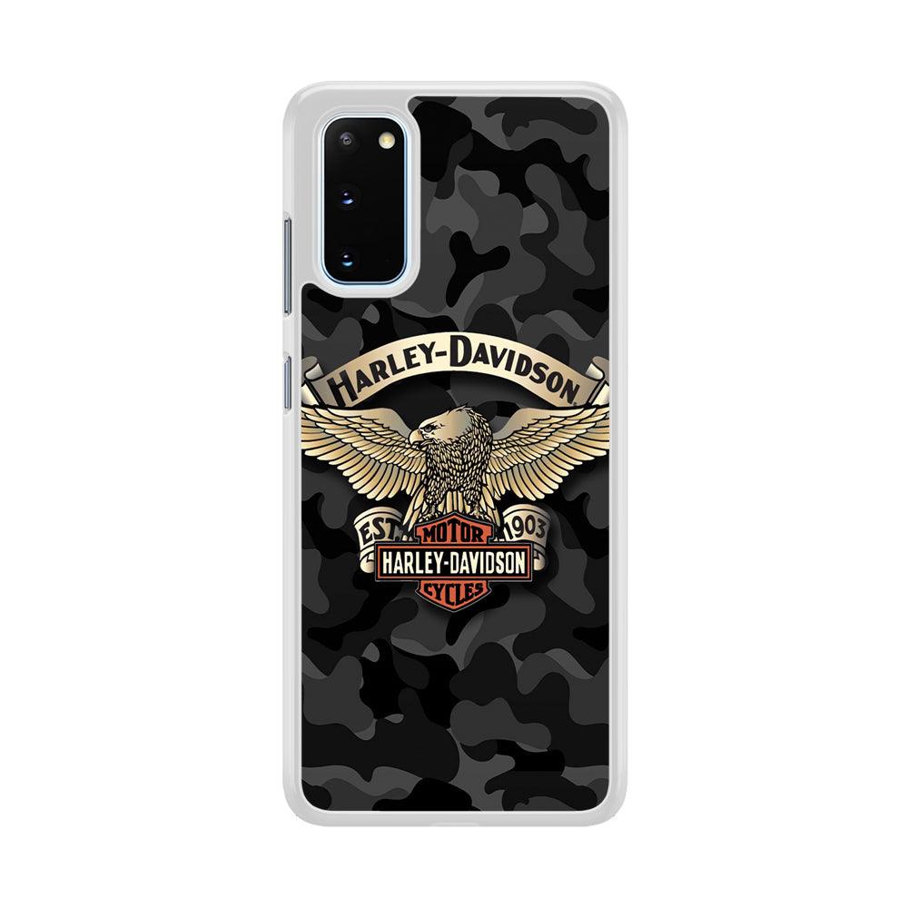 Harley Davidson Black Camoflage Samsung Galaxy S20 Case-Oxvistore