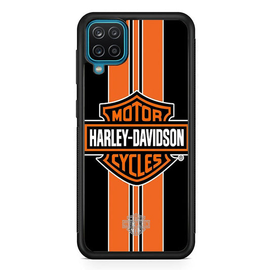 Harley Davidson Black Wide Samsung Galaxy A12 Case-Oxvistore