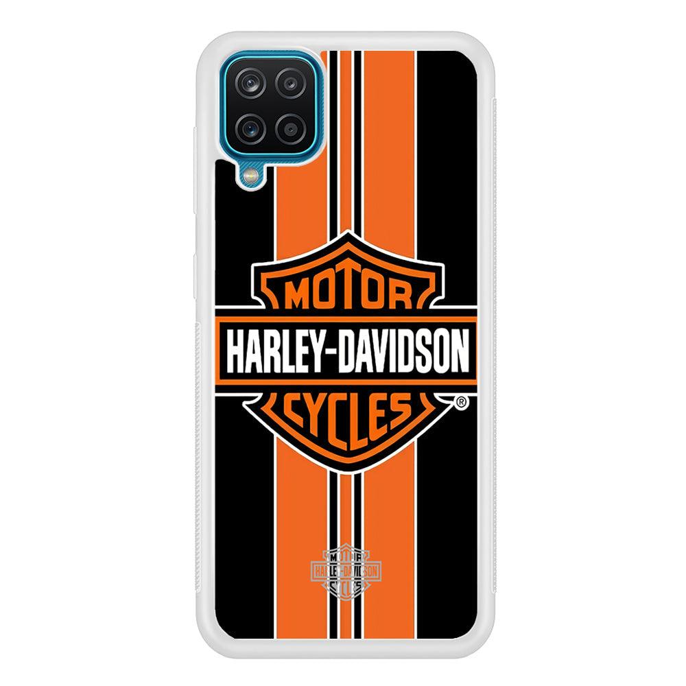 Harley Davidson Black Wide Samsung Galaxy A12 Case-Oxvistore