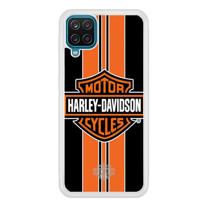 Harley Davidson Black Wide Samsung Galaxy A12 Case-Oxvistore