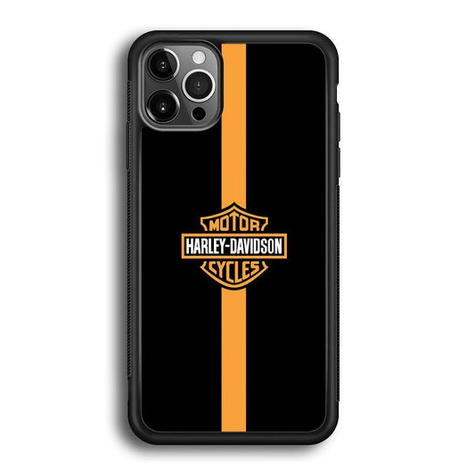 Harley Davidson Center Line iPhone 12 Pro Case-Rubber Black (2D Case)-Oxvistore