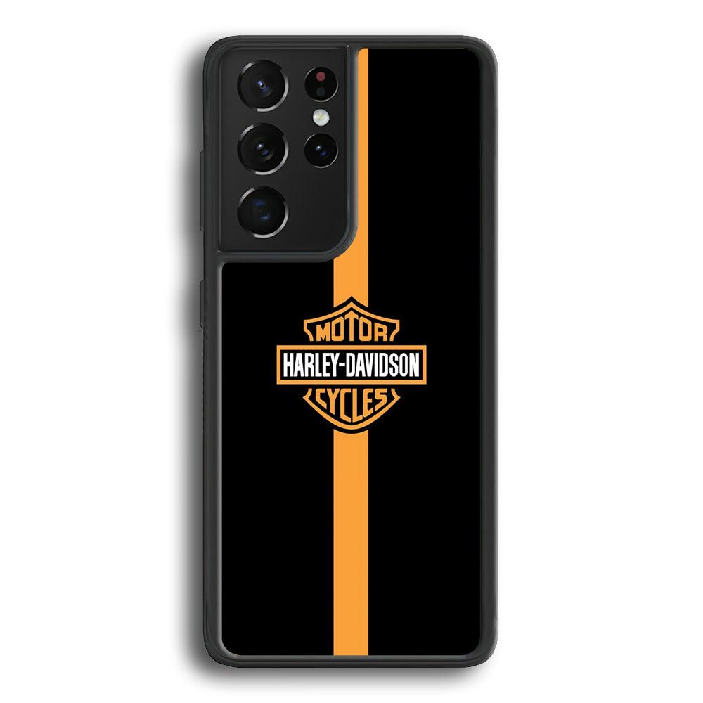 Harley Davidson Center Line Samsung Galaxy S22 Ultra Case-Rubber Black (2D Case)-Oxvistore