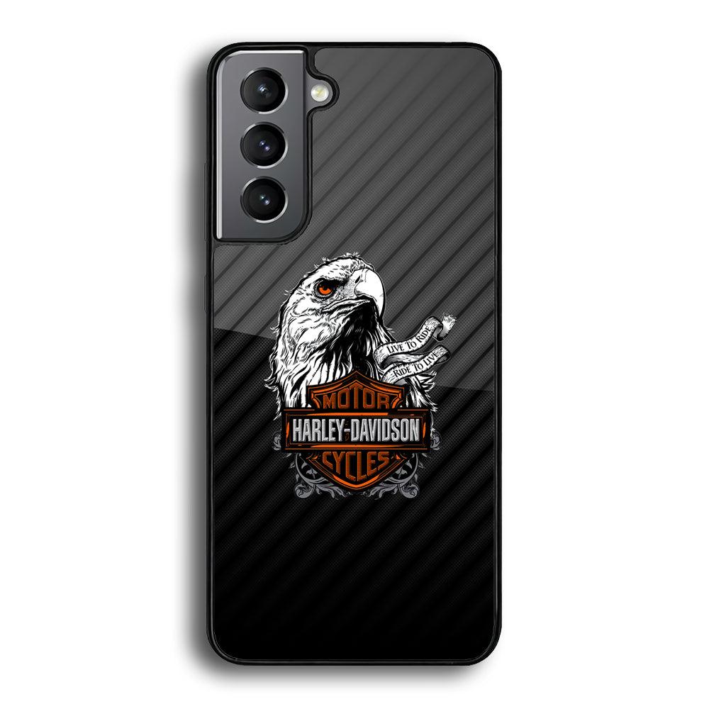 Harley Davidson Dashing Like an Eagle Samsung Galaxy S21 Case-Rubber Black (2D Case)-Oxvistore