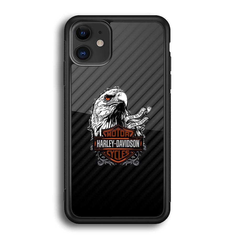 Harley Davidson Dashing Like an Eagle iPhone 12 Case-Rubber Black (2D Case)-Oxvistore