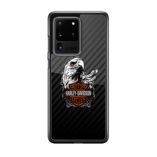 Harley Davidson Dashing Like an Eagle Samsung Galaxy S20 Ultra Case-Rubber Black (2D Case)-Oxvistore
