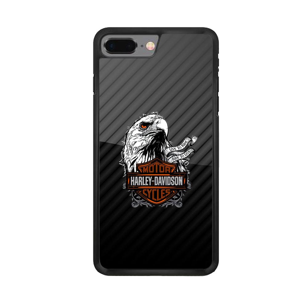 Harley Davidson Dashing Like an Eagle iPhone 7 Plus Case-Rubber Black (2D Case)-Oxvistore