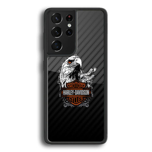 Harley Davidson Dashing Like an Eagle Samsung Galaxy S21 Ultra Case-Rubber Black (2D Case)-Oxvistore