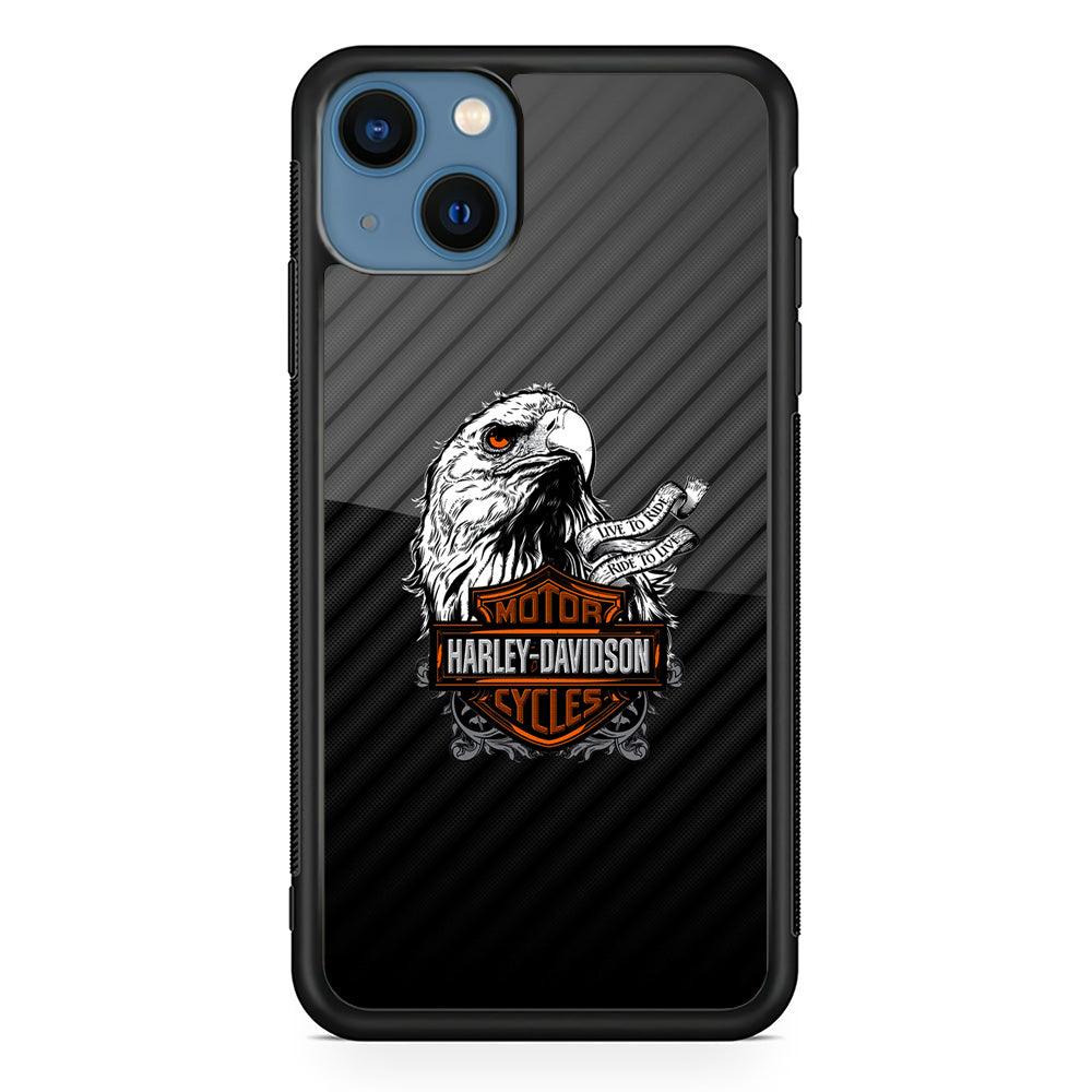 Harley Davidson Dashing Like an Eagle iPhone 14 Case-Rubber Black (2D Case)-Oxvistore