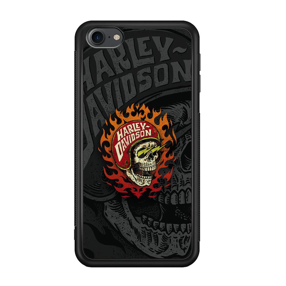 Harley Davidson Flaming Rider iPod Touch 6 Case-Rubber Black (2D Case)-Oxvistore