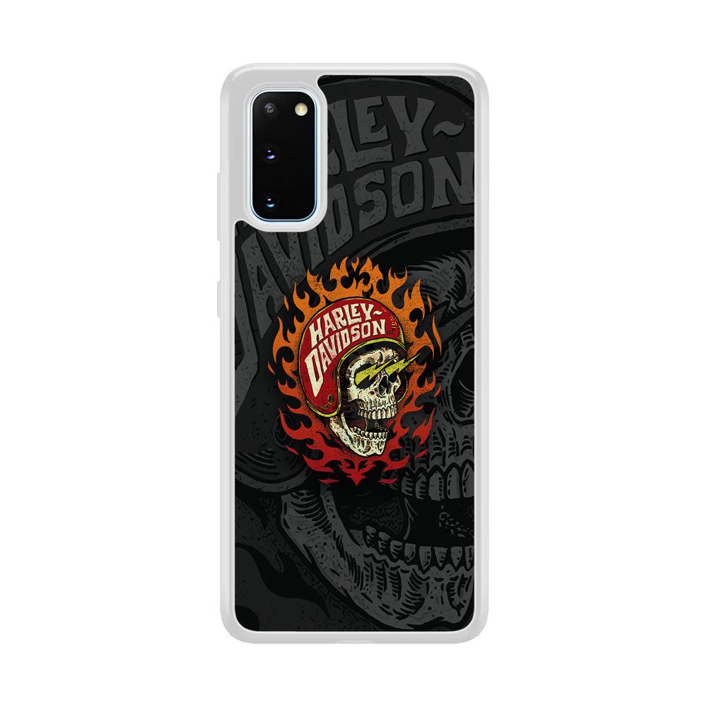 Harley Davidson Flaming Rider Samsung Galaxy S20 Case-Oxvistore