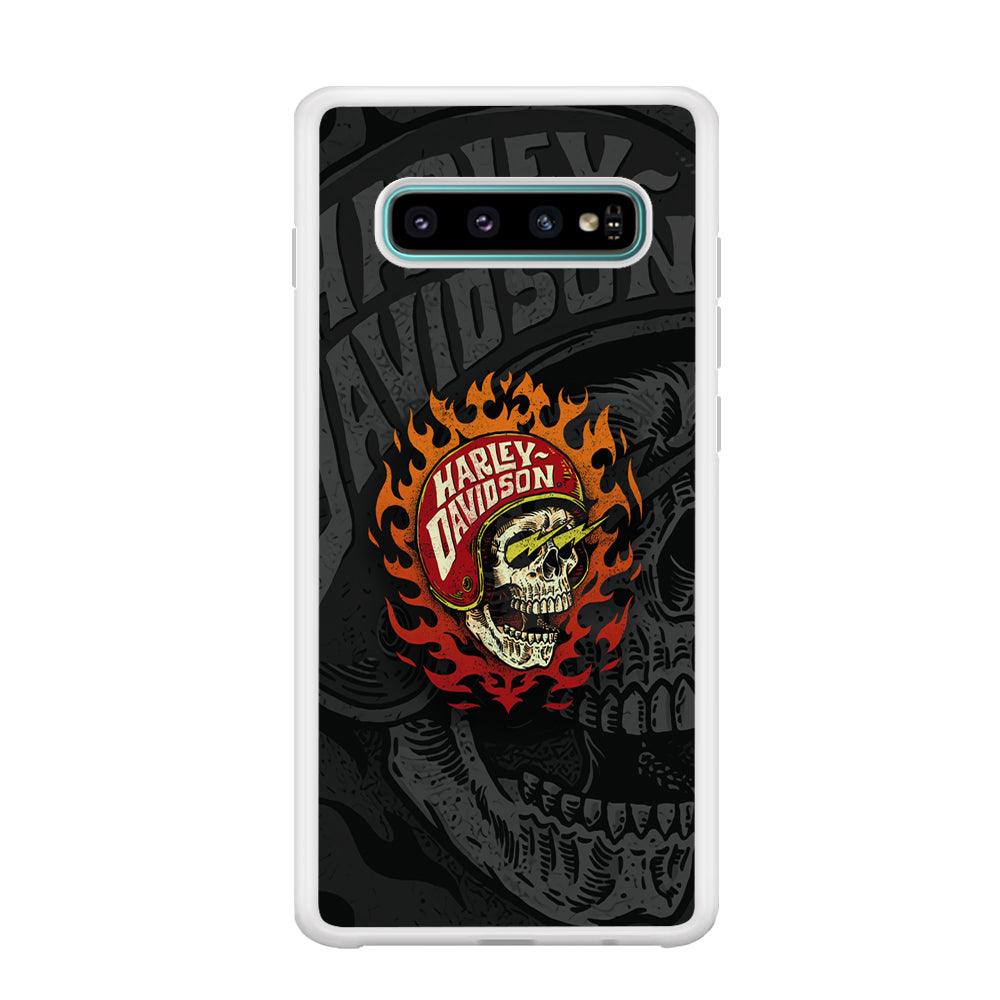 Harley Davidson Flaming Rider Samsung Galaxy S10 Case-Oxvistore