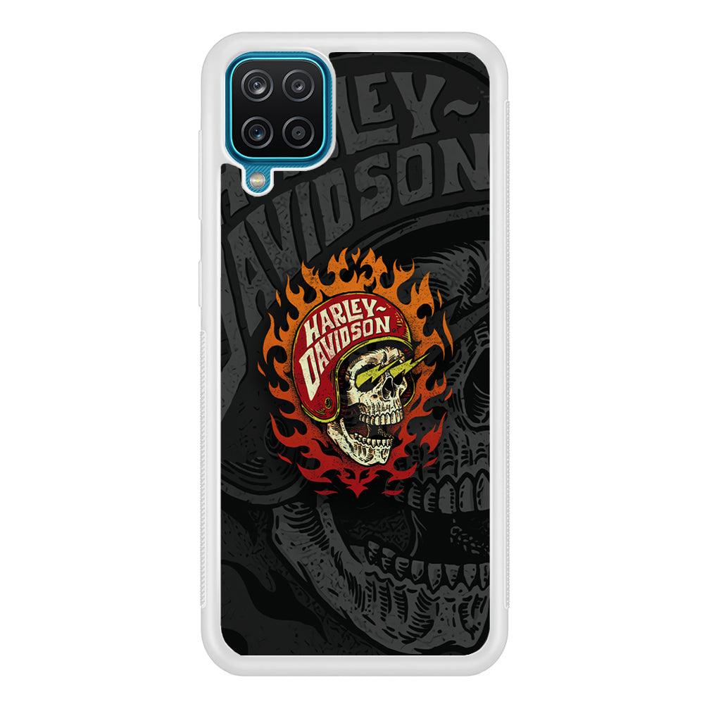 Harley Davidson Flaming Rider Samsung Galaxy A12 Case-Oxvistore