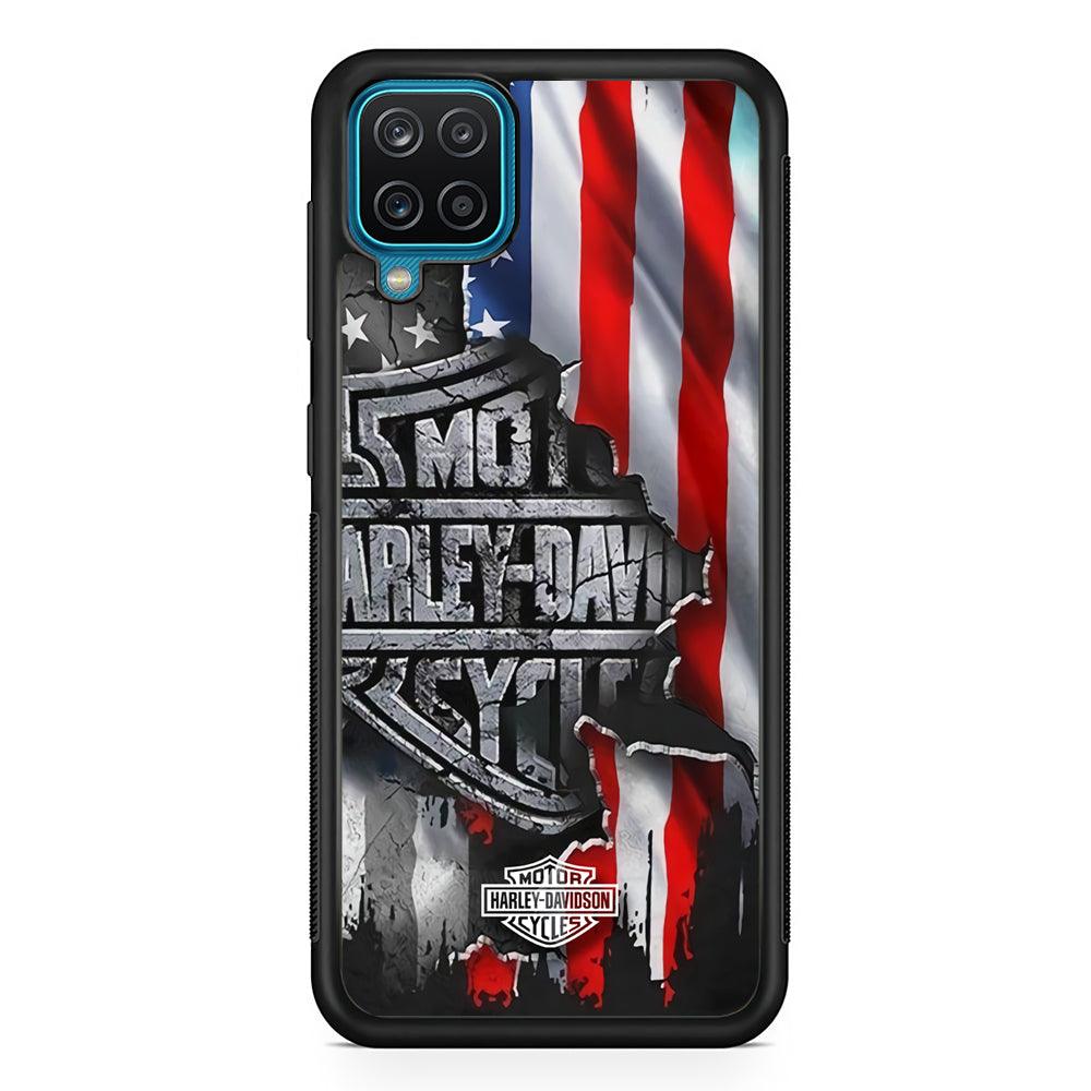 Harley Davidson Legend of USA Samsung Galaxy A12 Case-Rubber Black (2D Case)-Oxvistore