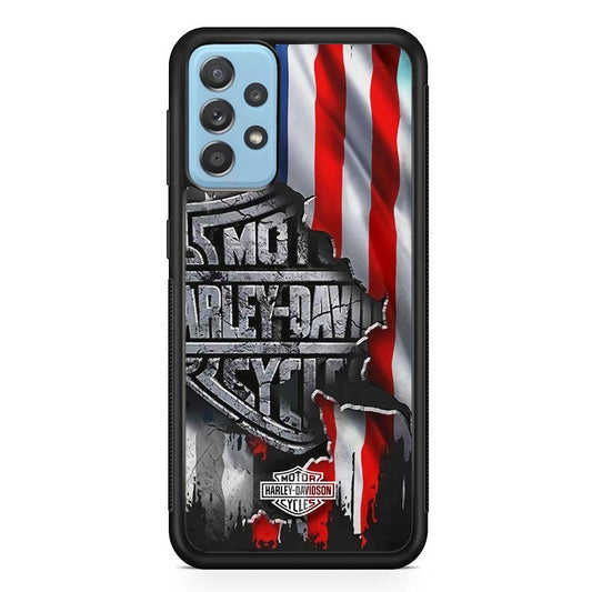 Harley Davidson Legend of USA Samsung Galaxy A72 Case-Rubber Black (2D Case)-Oxvistore
